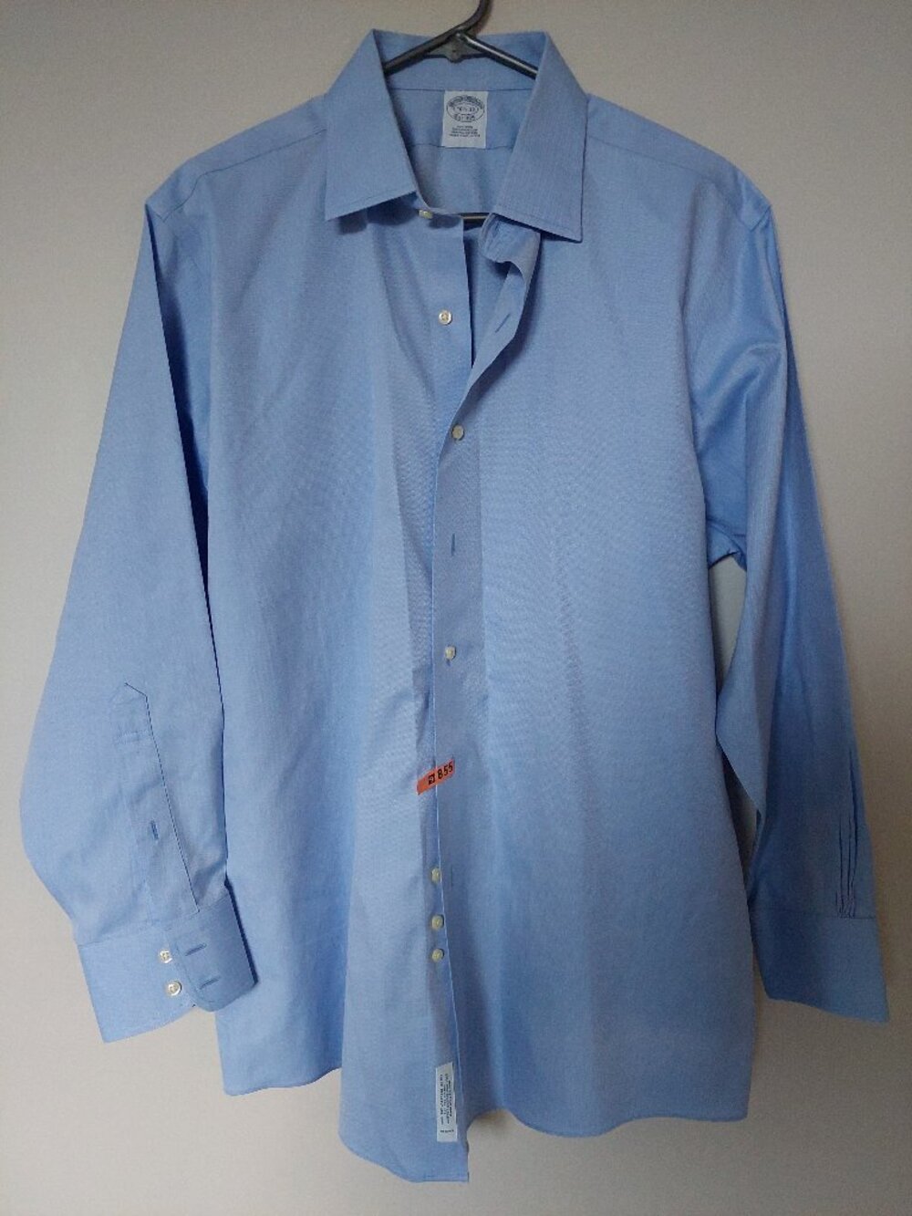 Brooks Brothers Non-Iron Supima Cotton Regular Fit Twill Dress Shirt 16.5 33 Blu